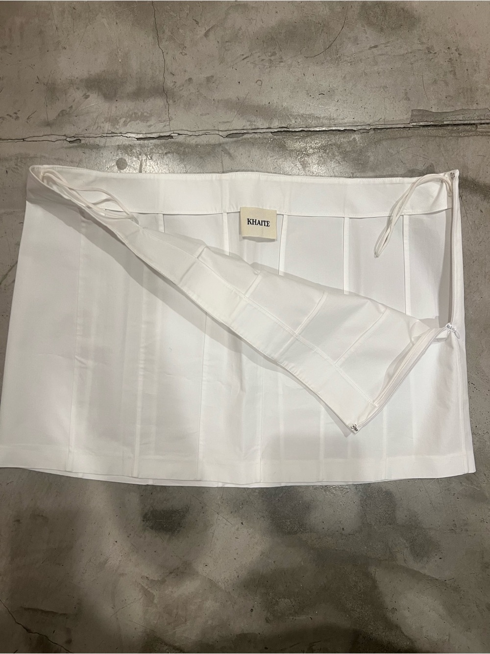 KHAITE White Structured Mini Skirt